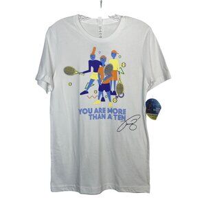 Bella+Canvas Tennis Graphic Tshirt You Are More Than A Ten Size Small White New